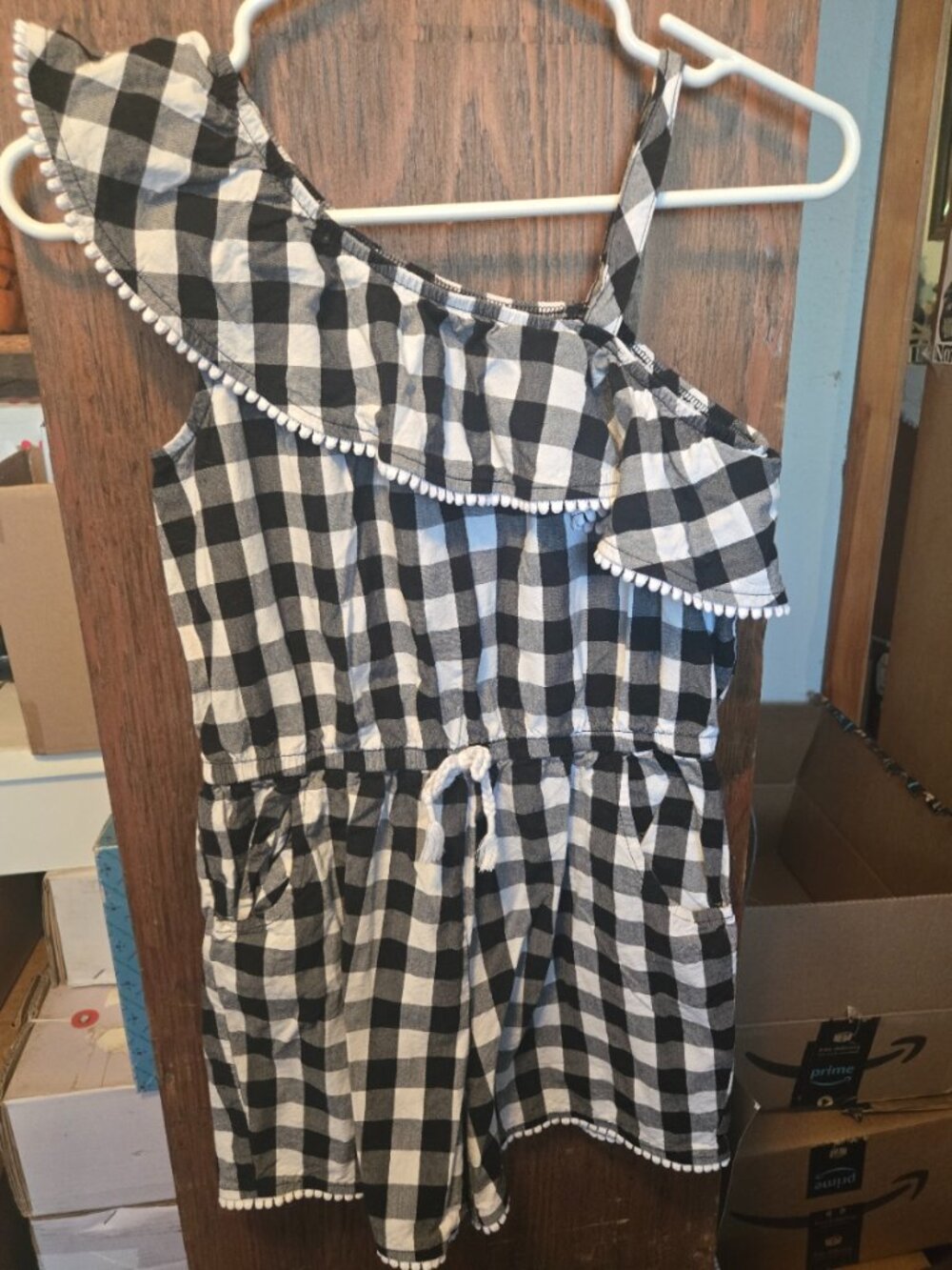 Wonder Nation Black and White Romper